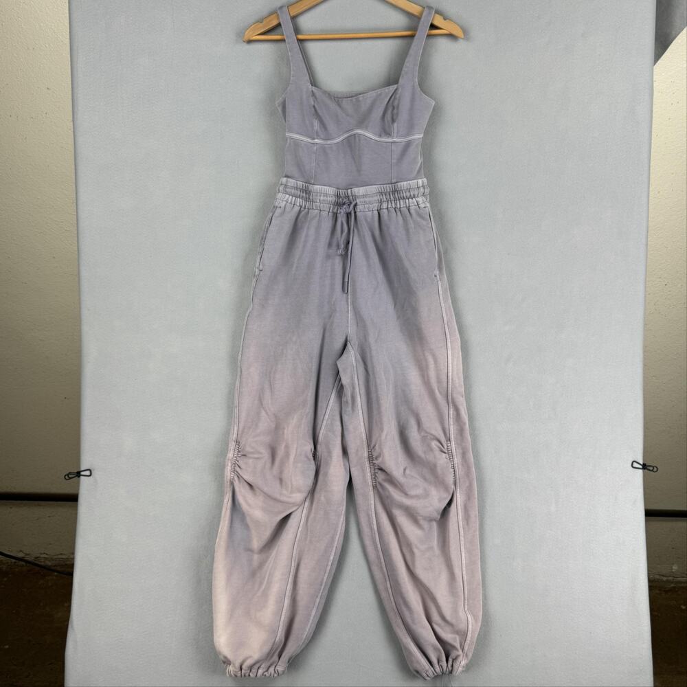 Free People FP Movement Inbound Jumpsuit Womens Small Purple Sleeveless Atheltic